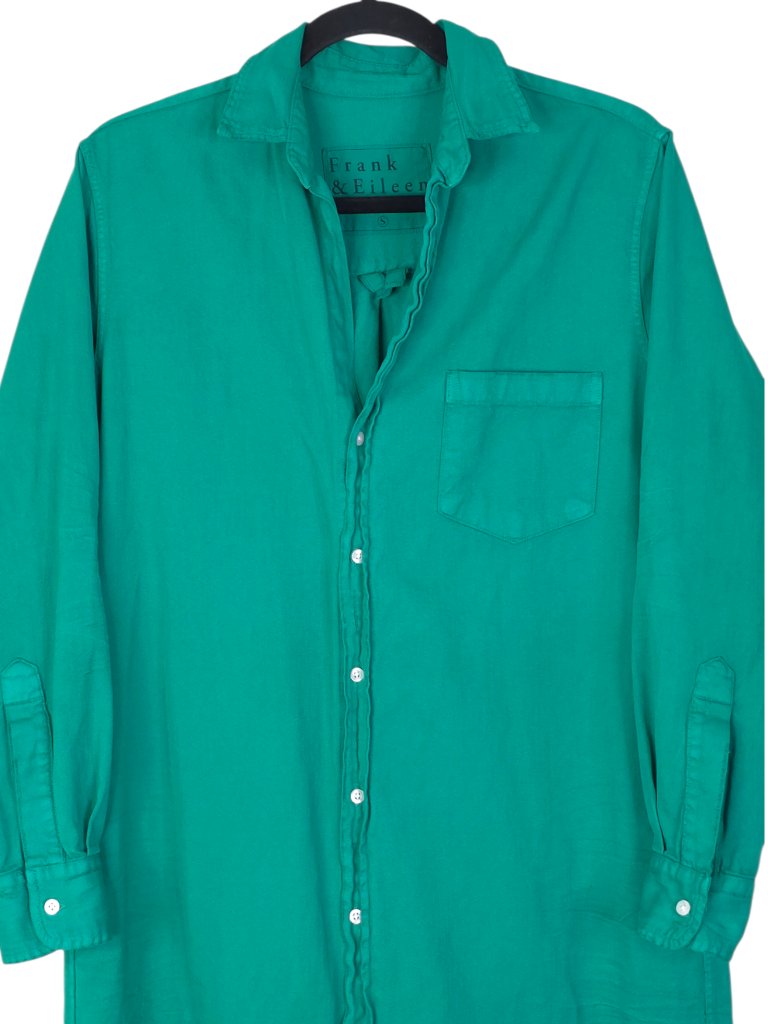Frank & Eileen Rory Dress Clover Green Famous Denim Maxi Shirtdress Size S — image 5 of 6